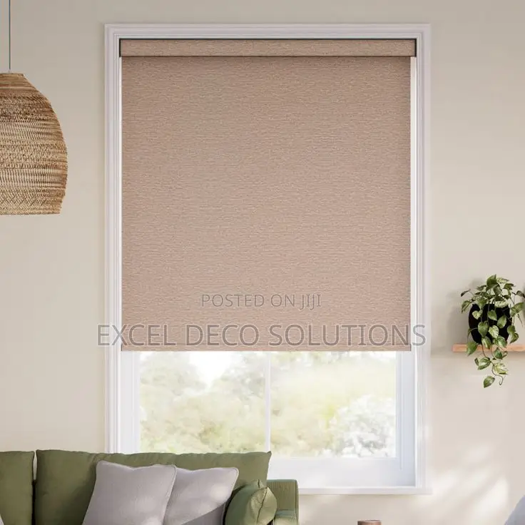 Brown Room Darkening Roller Shades