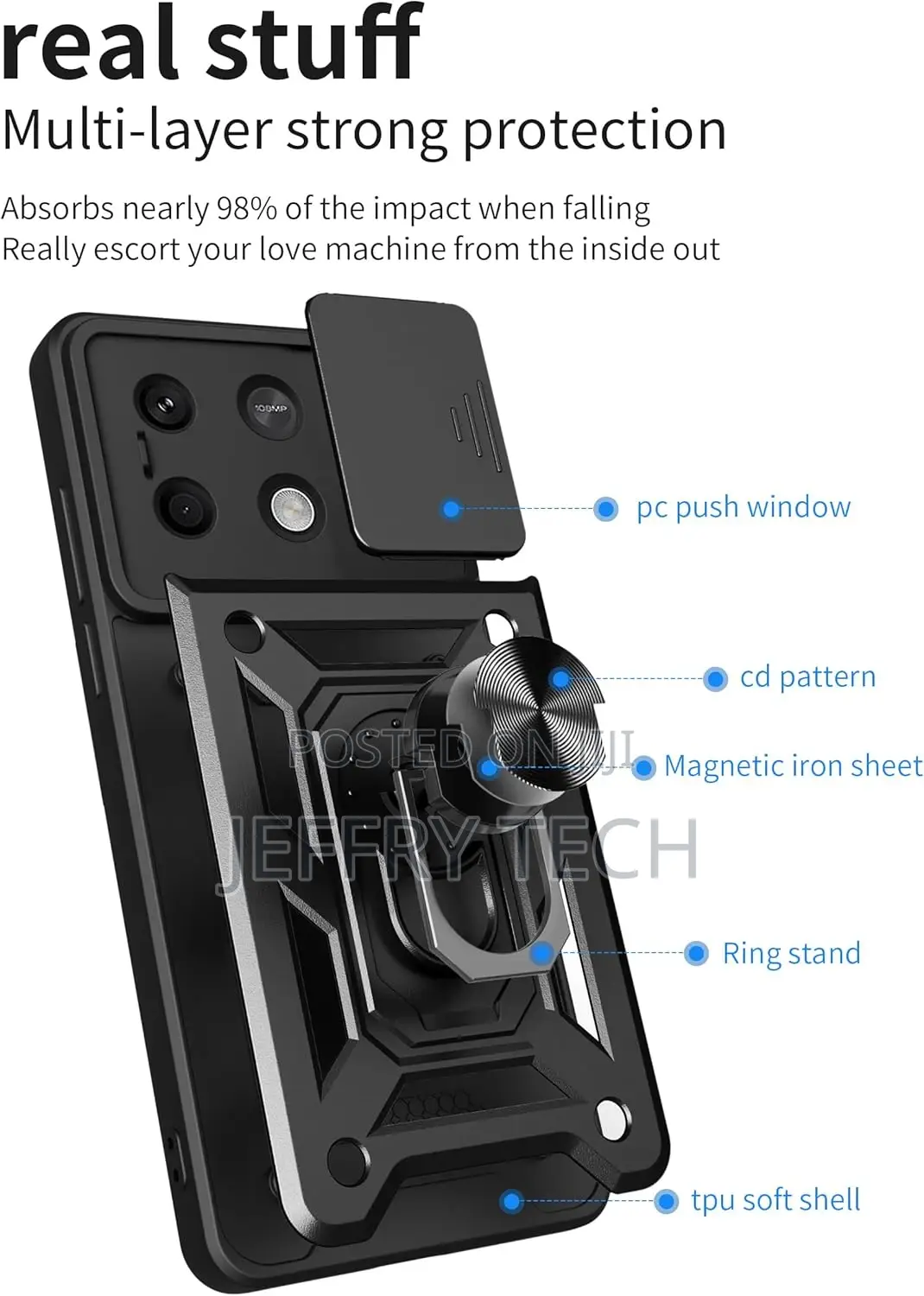 Redmi Note 13 4G (Not 5G) Phone Case, Slide Lens Shockproof