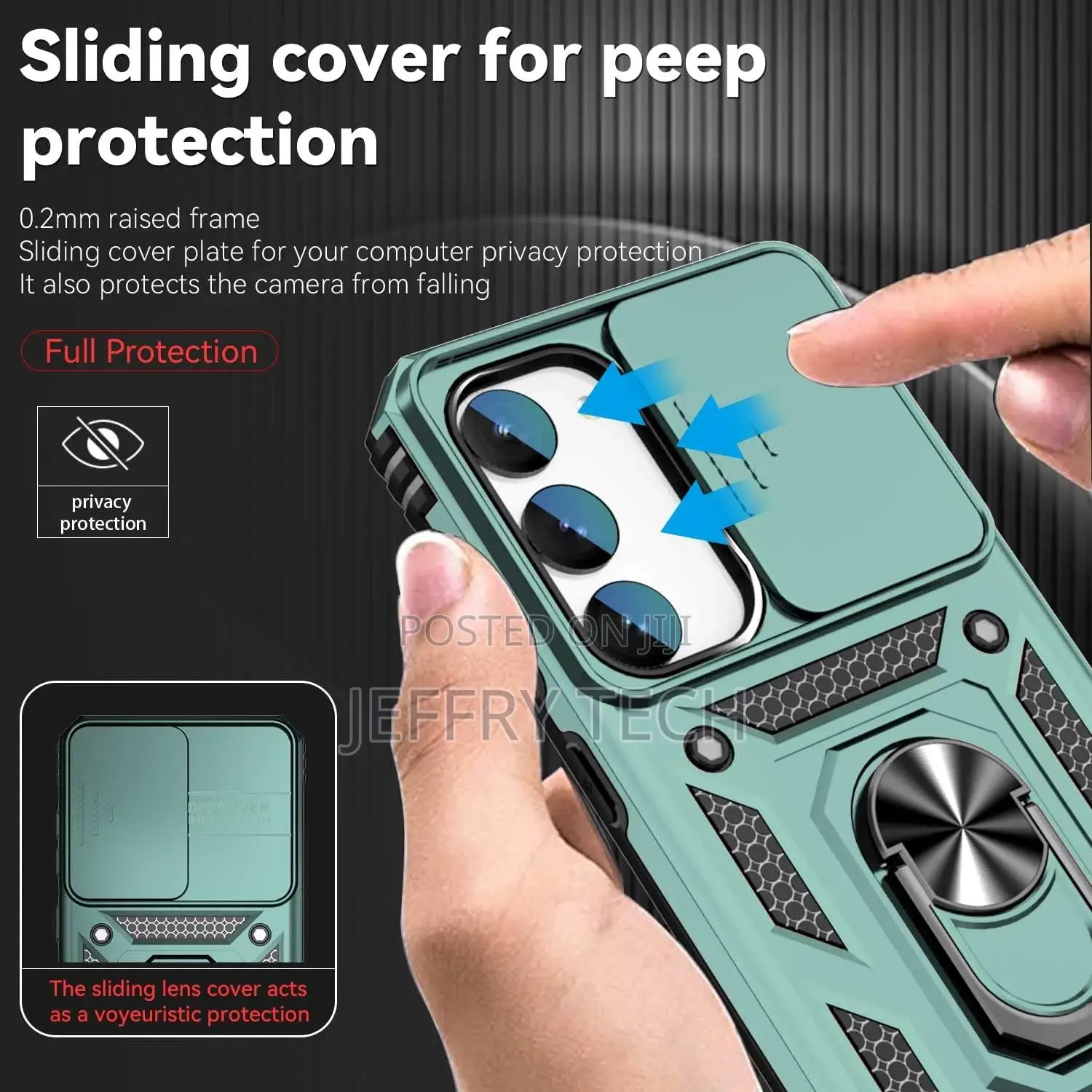 Samsung Galaxy S23 5G Case With Ring Edge Stand,Sliding Cam