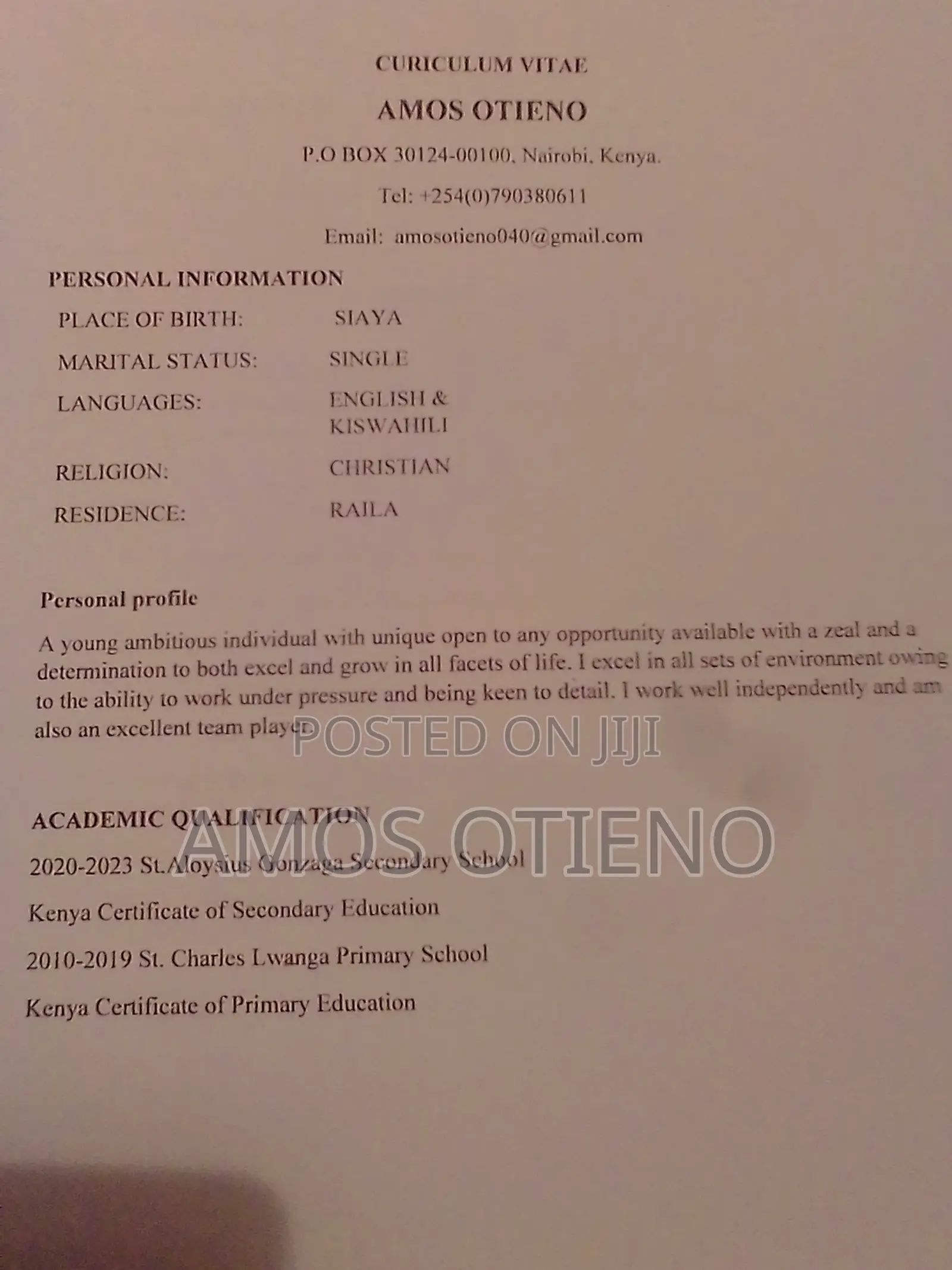 Housekeeping Cleaning CV