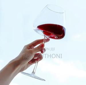 Custom Hand Blown Crystal Stemmed Wine Glass - main view