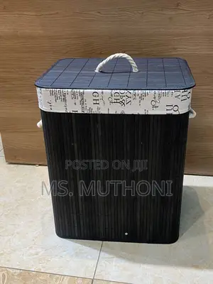 Eco-Friendly Bamboo Laundry Basket Black /Brown