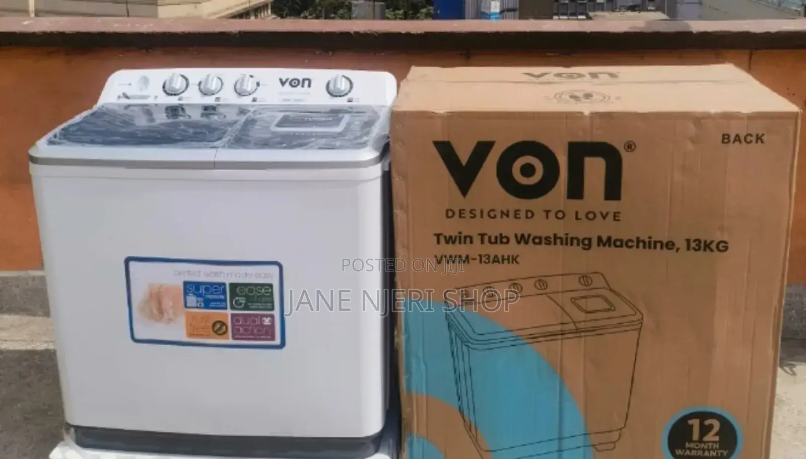 Von Washing Machine Twin Tub 13kgs