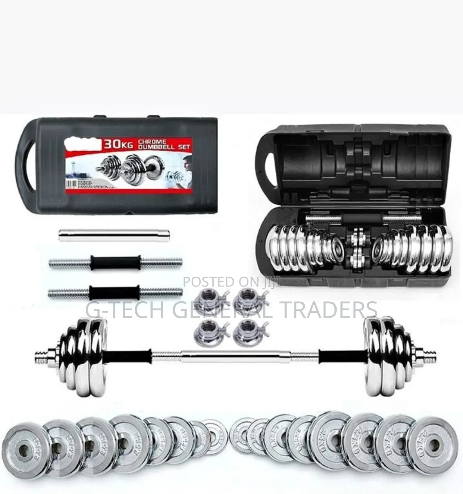 Generic 30kg Chrome Dumbbells Set