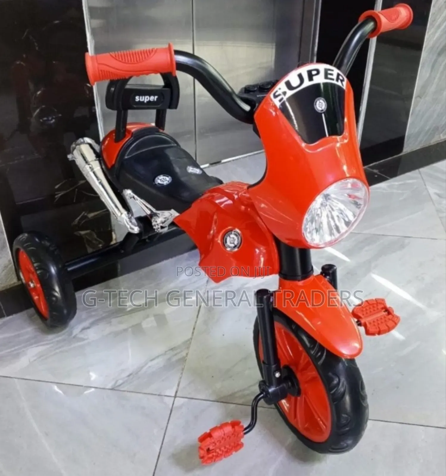 Red Tricycle Heavy Gauge With Torch Suitable for Age(2-5yrs)