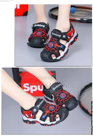 Boys Spiderman Open Shoes Black and Blue