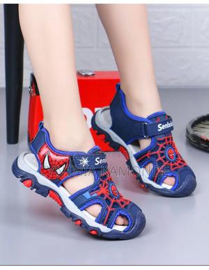 Boys Spiderman Open Shoes Black and Blue - thumbnail 2