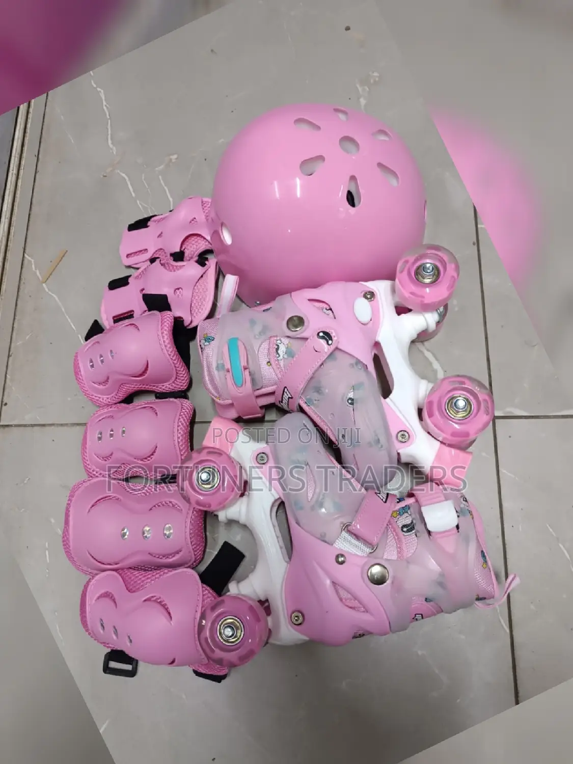 Quad Roller Skates With Hard Helmet/ Gears
