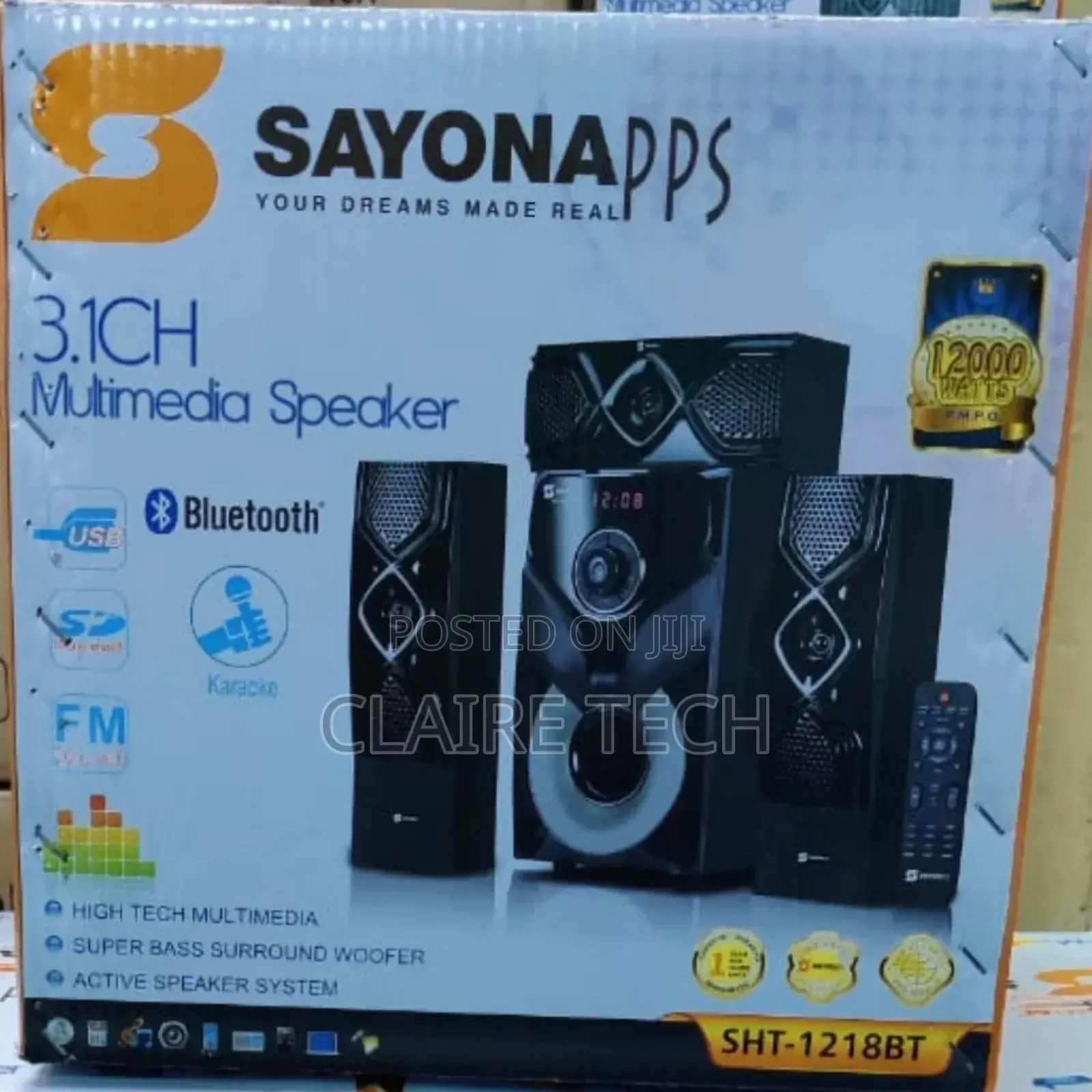 *Sayona Woofer 3.1 12000w SHT 1218 Home Theater System