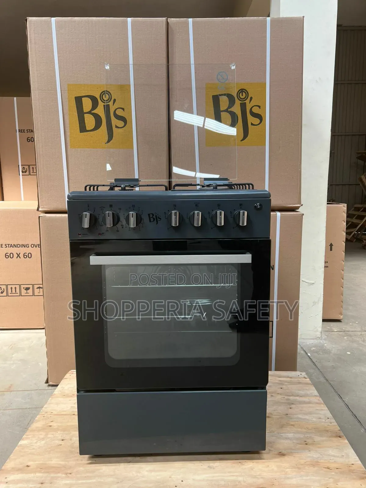New Model Grey BJS 60X60 3-Gas+1 Hot Plate With Turbo-Fan