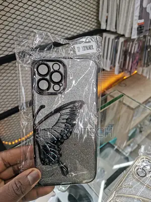 iPhone 12 Pro Max Butterfly Plated Glitter Case-Silver
