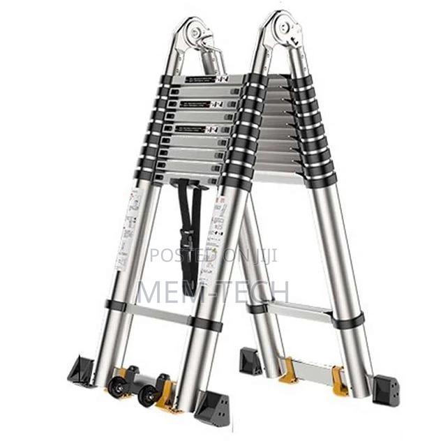 Double Telescopic Aluminium Ladder 3.8M Collapsible