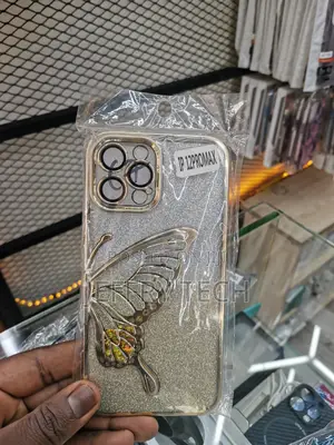 Glitter iPhone 12 Pro Max Butterfly Golden Plating Design