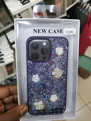 13 Pro Max Glitter Case With Flowers for Women Girls-Purple