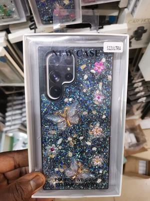 Samsung Galaxy S23 Ultra Glitter Butterfly Phone Case-Black - thumbnail 2