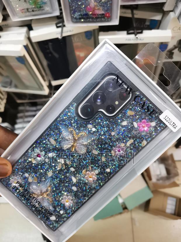 Samsung Galaxy S23 Ultra Glitter Butterfly Phone Case-Black - thumbnail 3