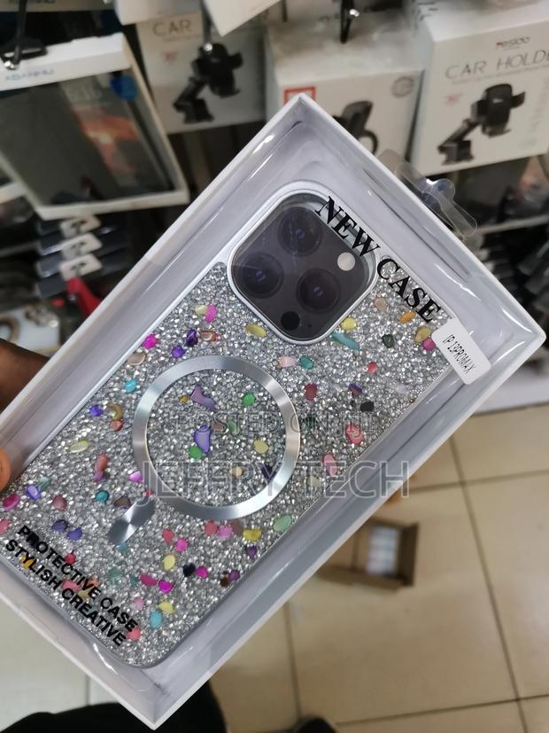 iPhone 13 Pro Max Bling Glitter Design Shockproof Case-Gray - thumbnail 3