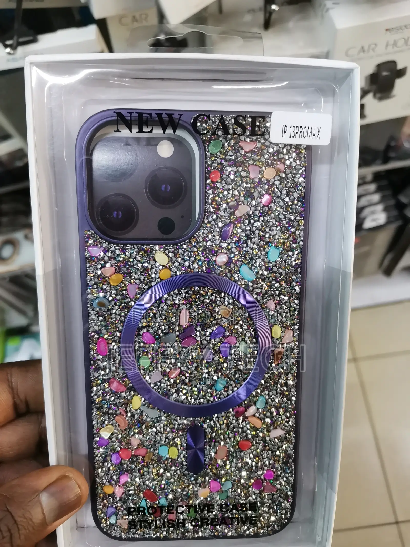 iPhone 13 Pro Max Glitter Case With Magsafe-Purple