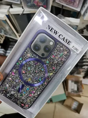 iPhone 13 Pro Glitter Cute Plated Case With Magsafe-Purple