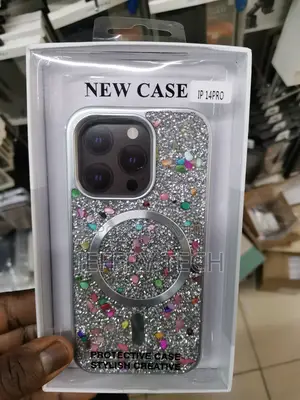 Glitter Magsafe Rhignstone Case for iPhone 14 Pro -Gray