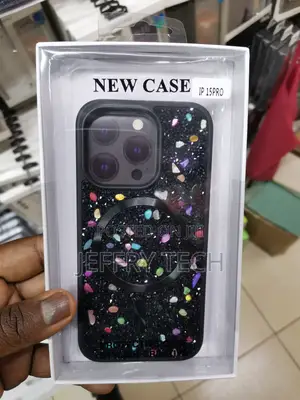 iPhone 15 Pro Glitter Magsafe Rhinestone Case -Black