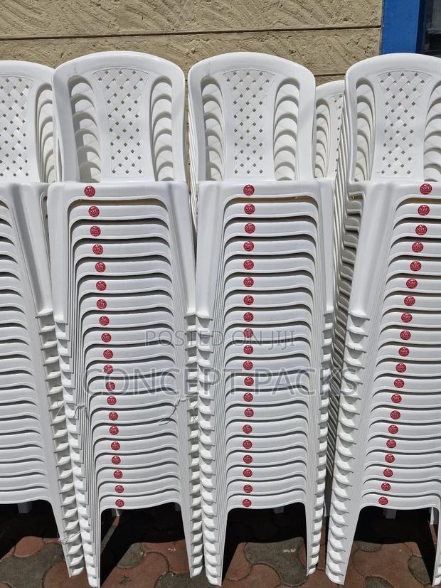 NPL White Armless Plastic Chair - main view