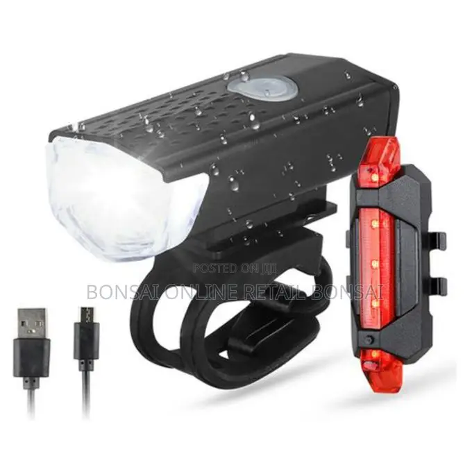 Bike Headlight Taillight Night Riding Safety Set Bike Light