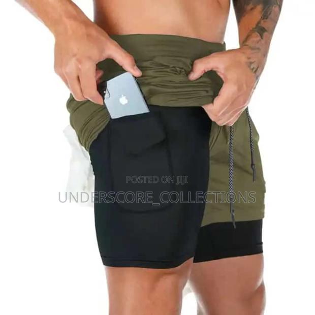 Quick Dry Gym Athletic Workout Shorts With Pocket - main view
