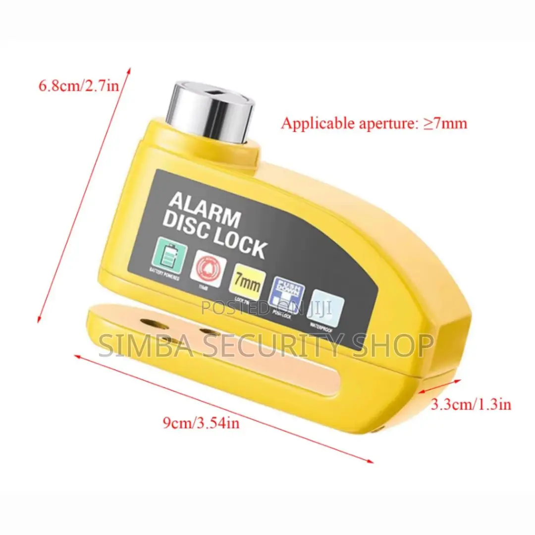 2 in 1 Brake Disk Lock With Alarm Motorbike Bike Waterproof