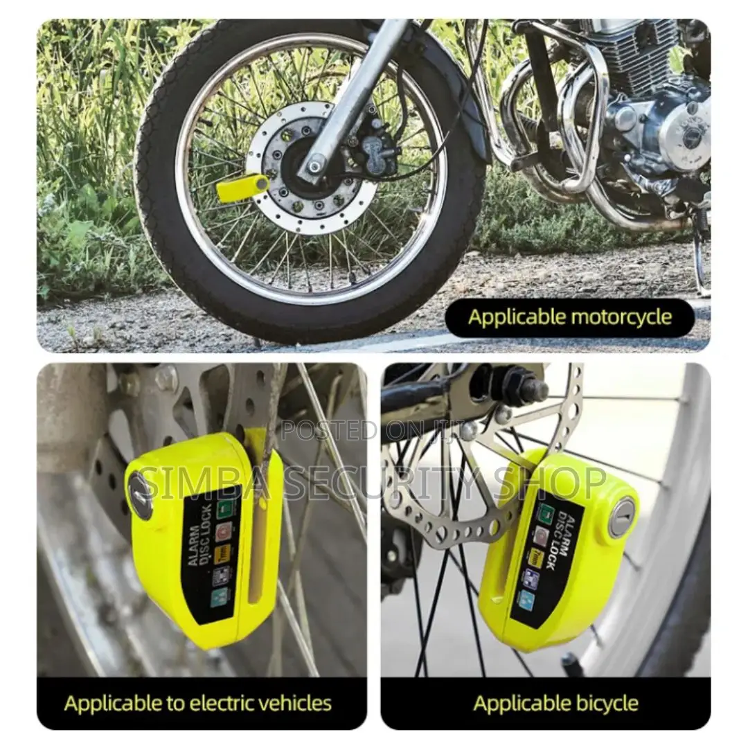 2 in 1 Brake Disk Lock With Alarm Motorbike Bike Waterproof