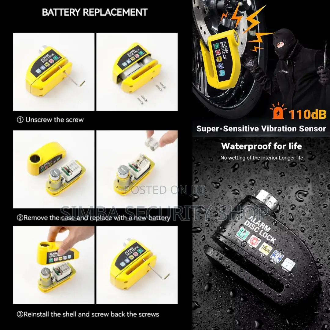 Anti-Theft Alarm Brake Disc Lock Motorcycle Bicycle Siren