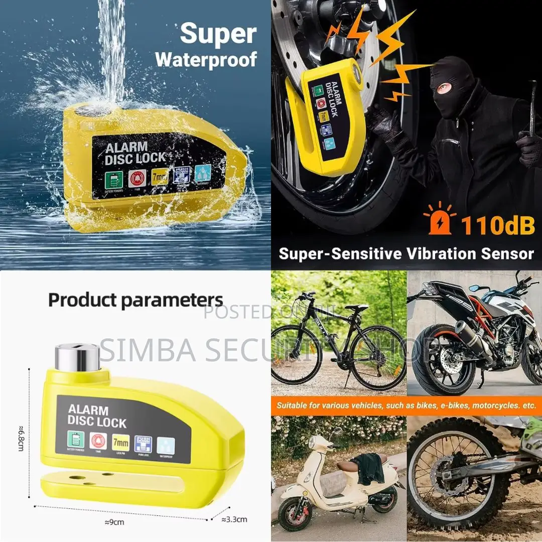 Anti-Theft Alarm Brake Disc Lock Motorcycle Bicycle Siren