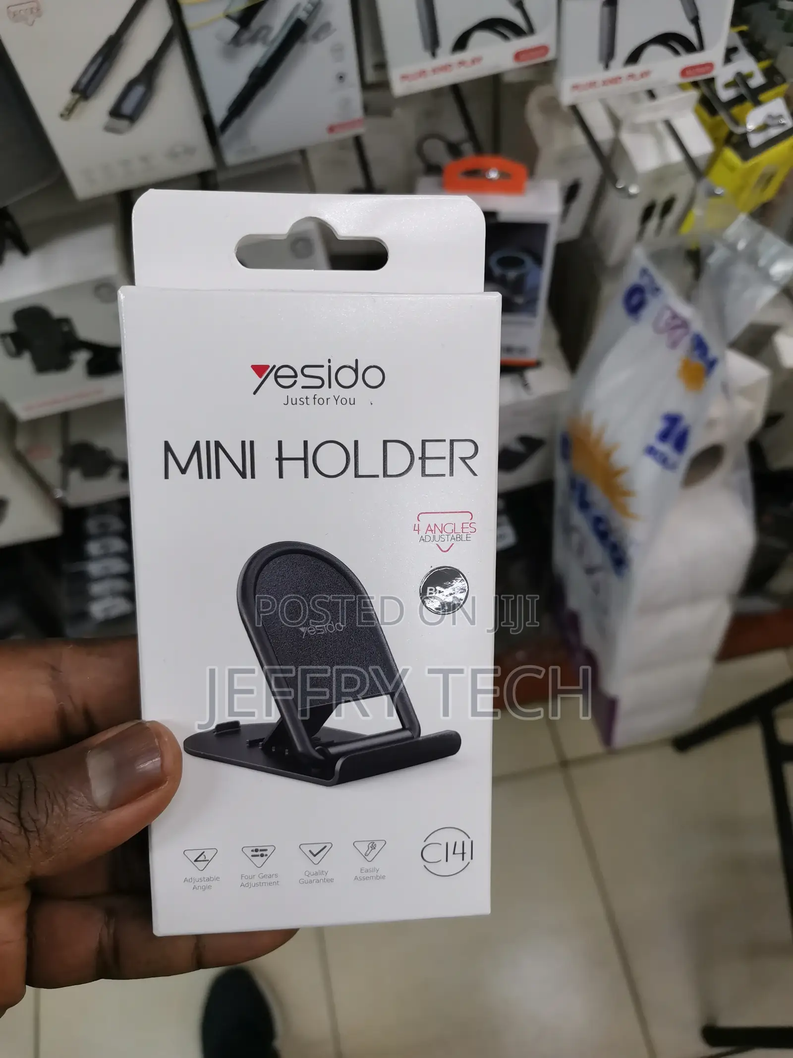 Adjustable Desktop Phone Stand, Fits 3.5 to 7 Inches, ABS