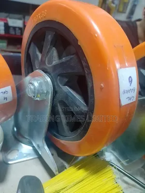 6' Orange Castor Wheel With Brake