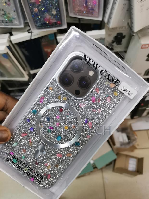 Rose Glitter Flower Case for iPhone 14 Pro Max-Silver - main view