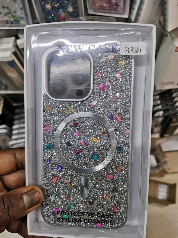 Rose Glitter Flower Case for iPhone 14 Pro Max-Silver - thumbnail 3