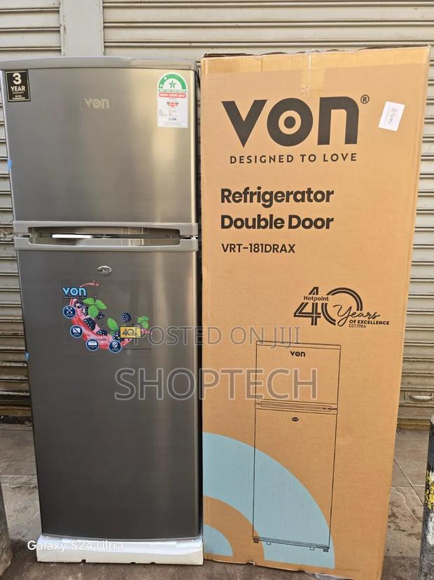 Von Vrt-181drax Double Door Fridge 181 Liters Refrigerator