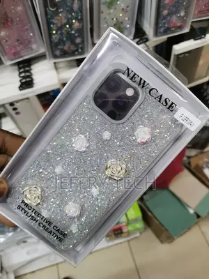 iPhone 12 Pro Max Glitter Flower Rose Rhinestone Case