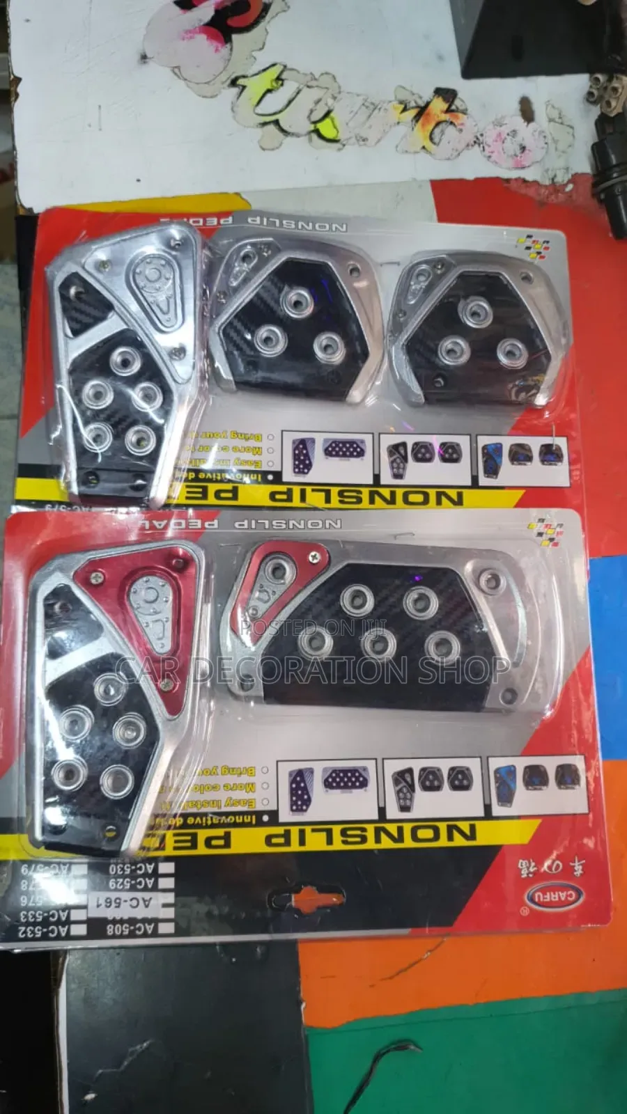 Standard Black Silver 3pc Manual/2pc Automatic Pedal Cover