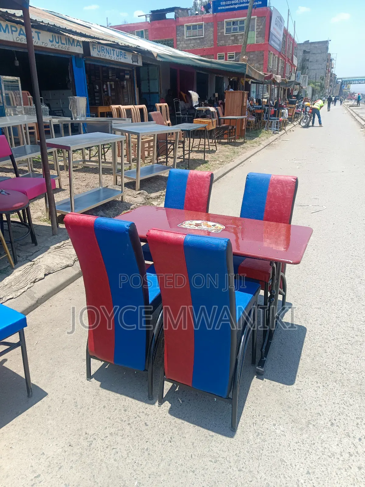 Executive Restaurant Sets, Blue and Red