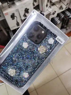Rose Glitter Flower Luxury Case for iPhone 14 Pro Max-Black