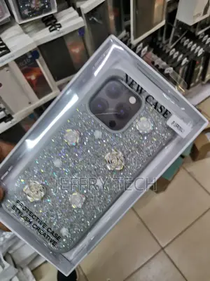 Rose Glitter Flower PC (Hard) Phone Case - iPhone 15 Pro Max