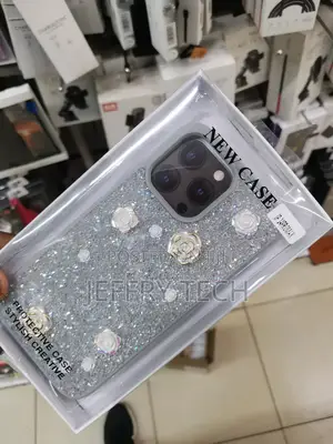 Rose Glitter Flower PC (Hard) Case - iPhone 14 Pro Max-Gray