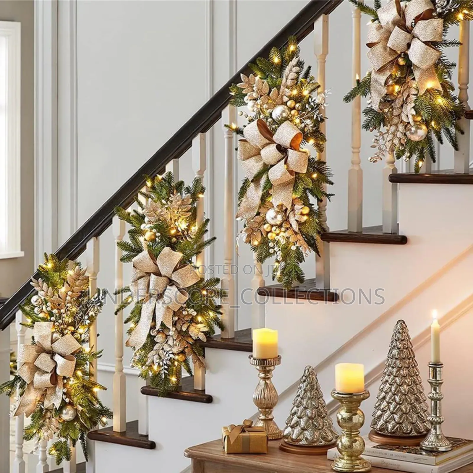 *Christmas Swag Wreath Pendants LED Lights Staircase Wreath
