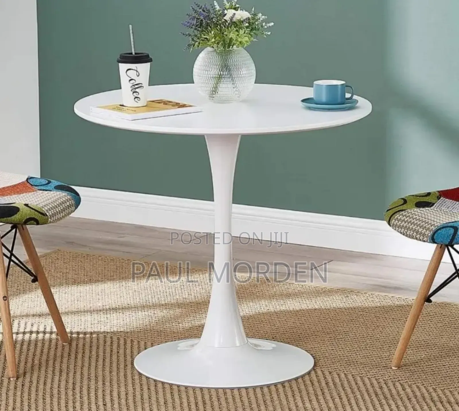 White Round Dining Table