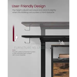 Office Desk: Black Electric Height Adjustable Desk