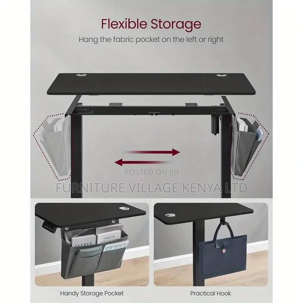 Office Desk: Black Electric Height Adjustable Desk - thumbnail 5