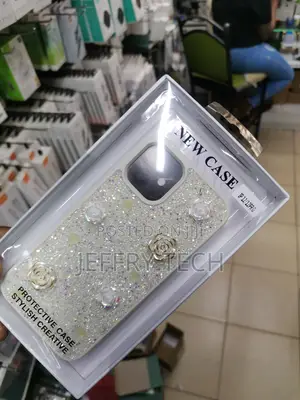 Rose Glitter Flower Cute Case - iPhone 12/12 Pro-beige