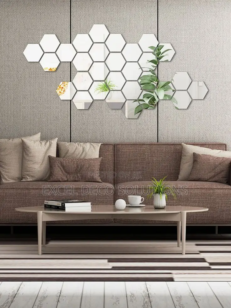 Wall Mirrors Hexagon Shapes