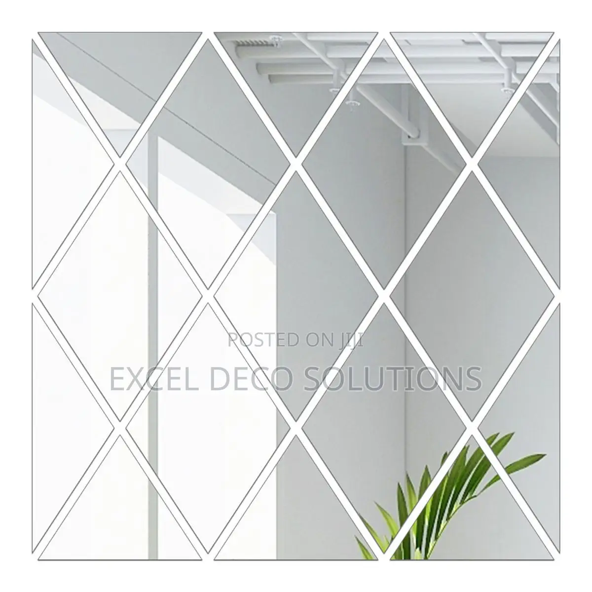 Decorative Silver Diamond Shape Mirrors